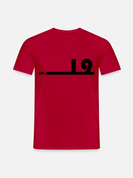 19_Black - Männer T-Shirt - Rot