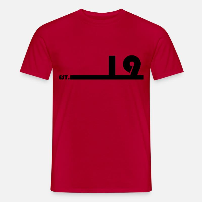 19_Black - Männer T-Shirt - Rot