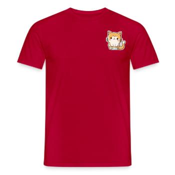 Kawaii Katze - Männer T-Shirt - Rot - Vorne - AI Model Male 178 dark (178cm)