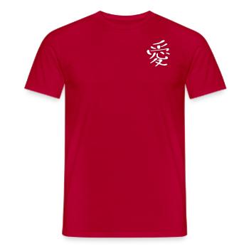 Love (Japanese) KANJI - Men's T-Shirt - red - Front - AI Model Male 178 dark (178cm)