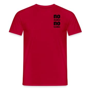No Deadline - No Headline - Männer T-Shirt - Rot - Vorne - AI Model Male 178 dark (178cm)