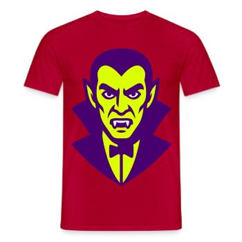 Dracula Illustration - Männer T-Shirt - Rot - Vorne - AI Model Male 178 dark (178cm)