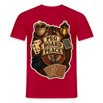 PAIX SUR LE PANNEAU DE PIQUAGE - T-shirt homme - rouge - Devant - AI Model Male 178 dark (178cm)