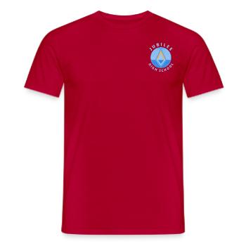 Jubilee High School Hoodie - Men's T-Shirt - red - Front - AI Model Male 178 dark (178cm)