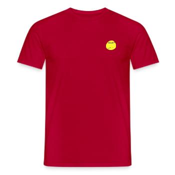 Wütender gelber emoji mit Brille! Geschenkidee! - Männer T-Shirt - Rot - Vorne - AI Model Male 178 dark (178cm)