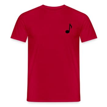 Note Musik - Männer T-Shirt - Rot - Vorne - AI Model Male 178 dark (178cm)