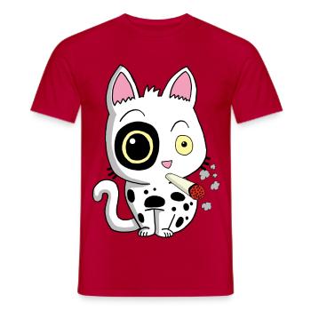 Chat fumeur - T-shirt homme - rouge - Devant - AI Model Male 178 dark (178cm)