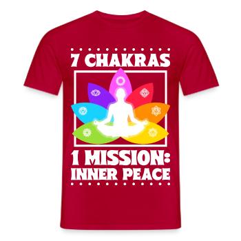 7 Chakras – Inner Peace - Men's T-Shirt - red - Front - AI Model Male 178 dark (178cm)