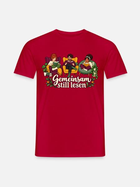 Stiller Leseclub: Gemeinsam still lesen - Männer T-Shirt - Rot