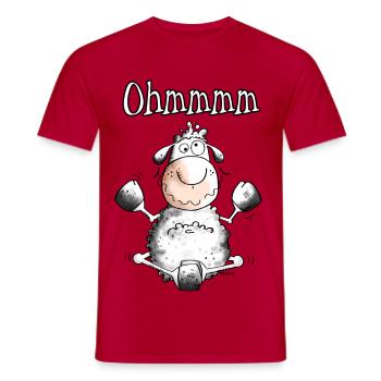 Ohmmmm Mouton - Moutons - T-shirt homme - rouge - Devant - AI Model Male 178 dark (178cm)