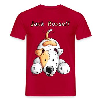 Verspielter Jack Russell - Männer T-Shirt - Rot - Vorne - AI Model Male 178 dark (178cm)