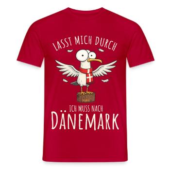 Laissez-moi passer, je dois aller au Danemark - T-shirt homme - rouge - Devant - AI Model Male 178 dark (178cm)