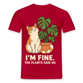 Die Pflanzen sagen es - Männer T-Shirt - Rot - Vorne - AI Model Male 178 dark (178cm)