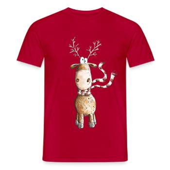 Fun Rentier I Noël Fun Comic Cadeau - T-shirt homme - rouge - Devant - AI Model Male 178 dark (178cm)
