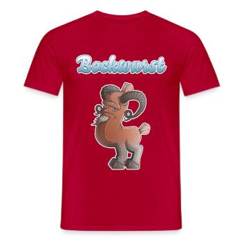 Bockwurst - Männer T-Shirt - Rot - Vorne - AI Model Male 178 dark (178cm)