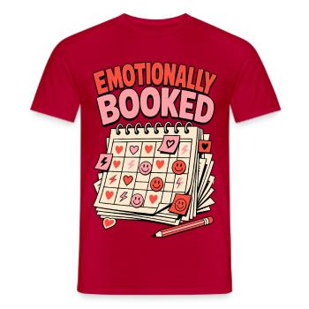Emotionally Booked – Calendar Chaos - Men's T-Shirt - red - Front - AI Model Male 178 dark (178cm)