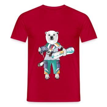 Polar Rider Polar Bear - Men's T-Shirt - red - Front - AI Model Male 178 dark (178cm)