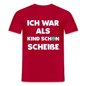 Ich war als Kind schon scheiße... - Männer T-Shirt - Rot - Vorne - AI Model Male 178 dark (178cm)