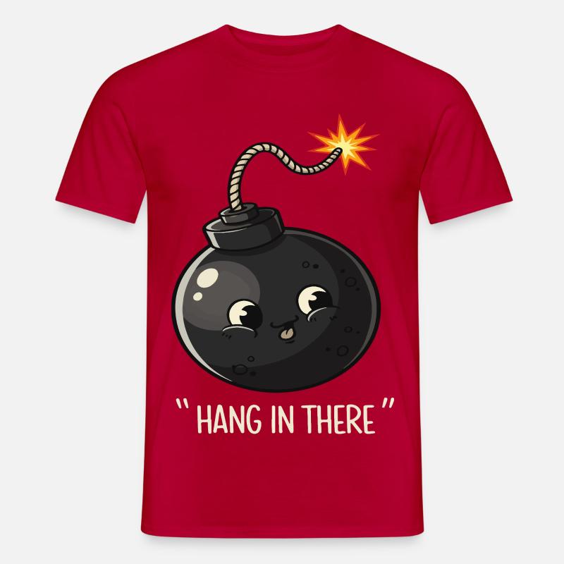 Kawaii Exploding Bomb Comic Design - Men’s T-shirt - red