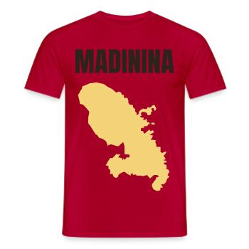 Madinina Martinique map t-shirt - Men's T-Shirt - red - Front - AI Model Male 178 dark (178cm)