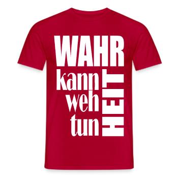 Wahrheit tut weh – Typo-Kontrast - Männer T-Shirt - Rot - Vorne - AI Model Male 178 dark (178cm)