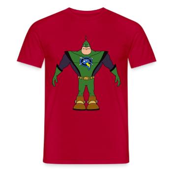Captain Qwark - Men's T-Shirt - red - Front - AI Model Male 178 dark (178cm)