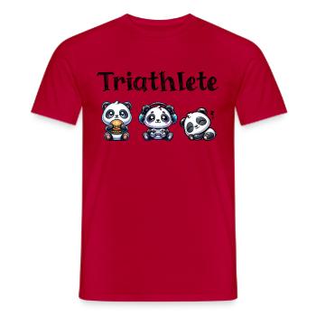Triathlète Panda - T-shirt homme - rouge - Devant - AI Model Male 178 dark (178cm)