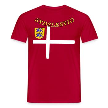 Sydslesvig Dannebrog - Danemark, Schleswig-Holstein - T-shirt homme - rouge - Devant - AI Model Male 178 dark (178cm)