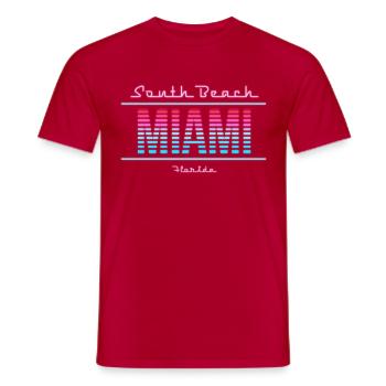 South Beach Neon - Men's T-Shirt - red - Front - AI Model Male 178 dark (178cm)