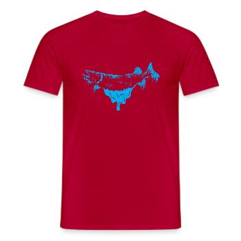 Pike fish blue - Men's T-Shirt - red - Front - AI Model Male 178 dark (178cm)