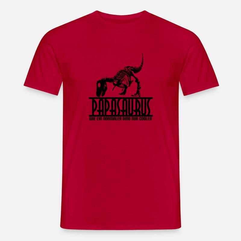 Papa Saurus Wie ein normaler Dino nur Spruch - Männer T-Shirt - Rot