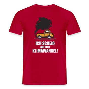 Ich scheiß auf den Klimawandel - Männer T-Shirt - Rot - Vorne - AI Model Male 178 dark (178cm)