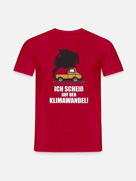 Ich scheiß auf den Klimawandel - Männer T-Shirt - Rot