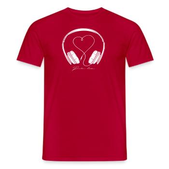Love Music - Männer T-Shirt - Rot - Vorne - AI Model Male 178 dark (178cm)