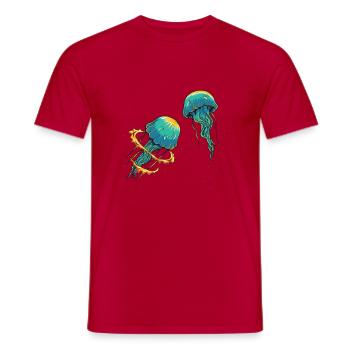 Méduse Méduses Pêche Femmes Cadeau enfants - T-shirt homme - rouge - Devant - AI Model Male 178 dark (178cm)
