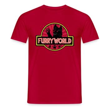 Furry World - Männer T-Shirt - Rot - Vorne - AI Model Male 178 dark (178cm)