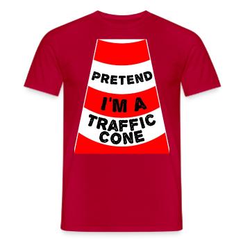 Prétendez que je suis un traffic cone Verkehrsleitkegel - T-shirt homme - rouge - Devant - AI Model Male 178 dark (178cm)