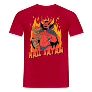 Hail Satan! - Men's T-Shirt - red - Front - AI Model Male 178 dark (178cm)