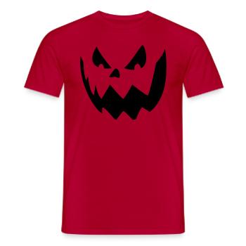 Spooky Jack O'Lantern Halloween Kürbis-Gesicht - Männer T-Shirt - Rot - Vorne - AI Model Male 178 dark (178cm)