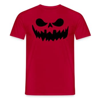 Schauriges Jack O'Lantern Kürbis-Gesicht Halloween - Männer T-Shirt - Rot - Vorne - AI Model Male 178 dark (178cm)