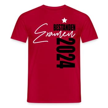 Examen 2024 bestanden - Männer T-Shirt - Rot - Vorne - AI Model Male 178 dark (178cm)