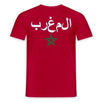 Marokko in arabischer Schrift - Männer T-Shirt - Rot - Vorne - AI Model Male 178 dark (178cm)