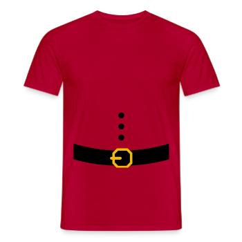 Santa belt - Men's T-Shirt - red - Front - AI Model Male 178 dark (178cm)