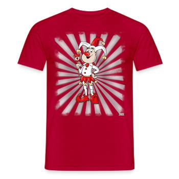 Clown in rot und weiß - Männer T-Shirt - Rot - Vorne - AI Model Male 178 dark (178cm)