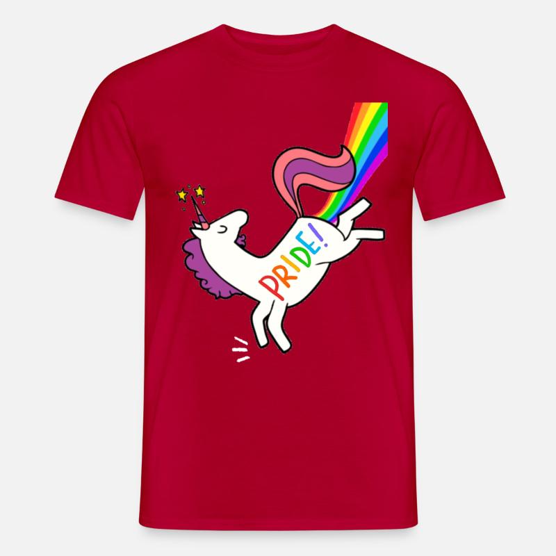Pride-Einhorn - Männer T-Shirt - Rot