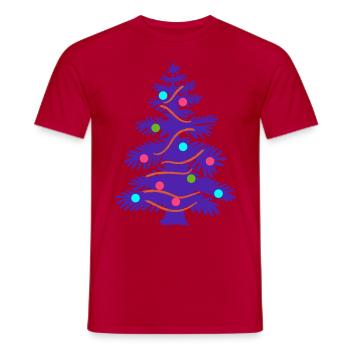 Funky Christmas Tree - Men's T-Shirt - red - Front - AI Model Male 178 dark (178cm)