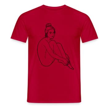 Nackte Frau Silhouette Erotik sexy Girl Sexualität - Männer T-Shirt - Rot - Vorne - AI Model Male 178 dark (178cm)