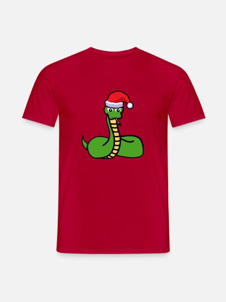 Christmas Snake with Muetze Gift - Men's T-Shirt - red