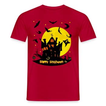 Nuit d'Halloween - T-shirt homme - rouge - Devant - AI Model Male 178 dark (178cm)