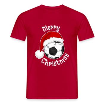 Footballeurs Noël design football chapeau de Noël - T-shirt homme - rouge - Devant - AI Model Male 178 dark (178cm)